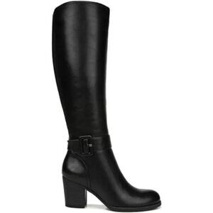 Soul by Naturalizer Twinkle H3357S0 Women Black Leather Wide Calf Riding Boot 6M